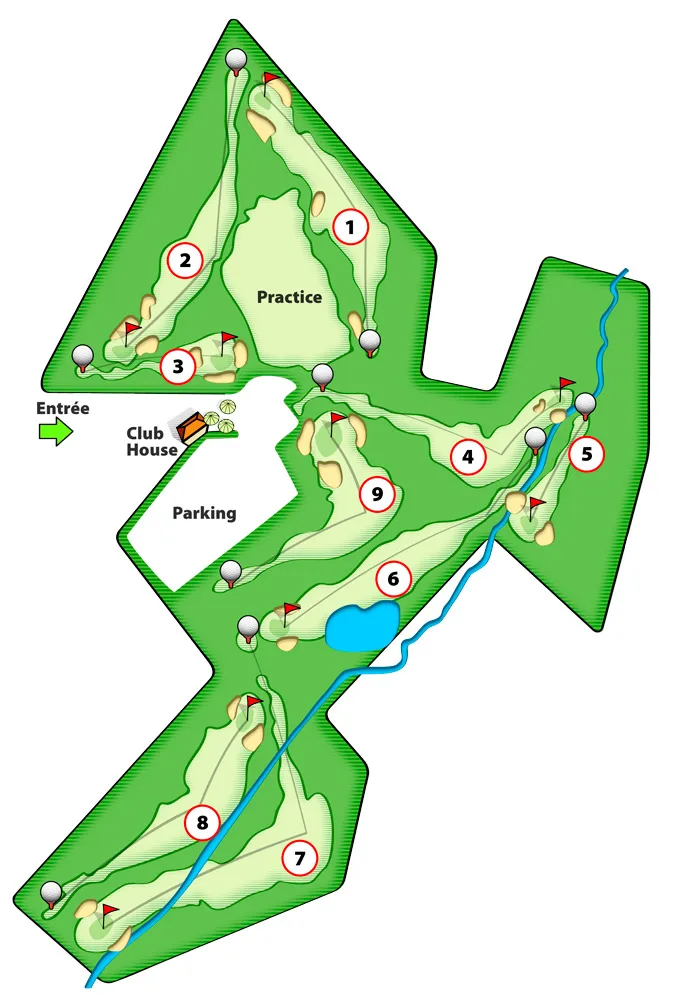 Plan du parcours 9 trous